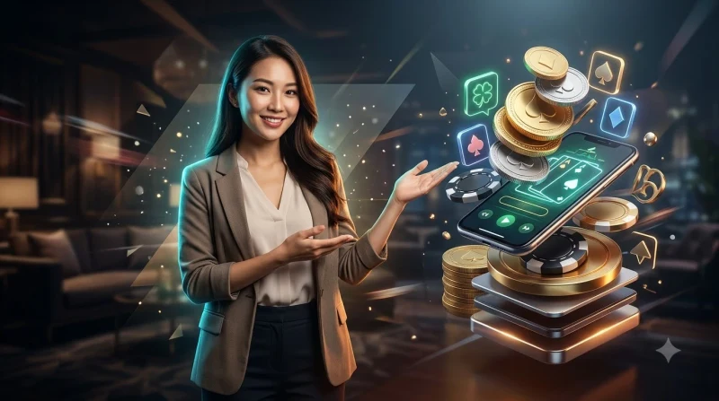 Bảng kiểm tra vàng với các biểu tượng luật chơi, bảo mật, quản lý vốn, cài đặt và kết nối mạng