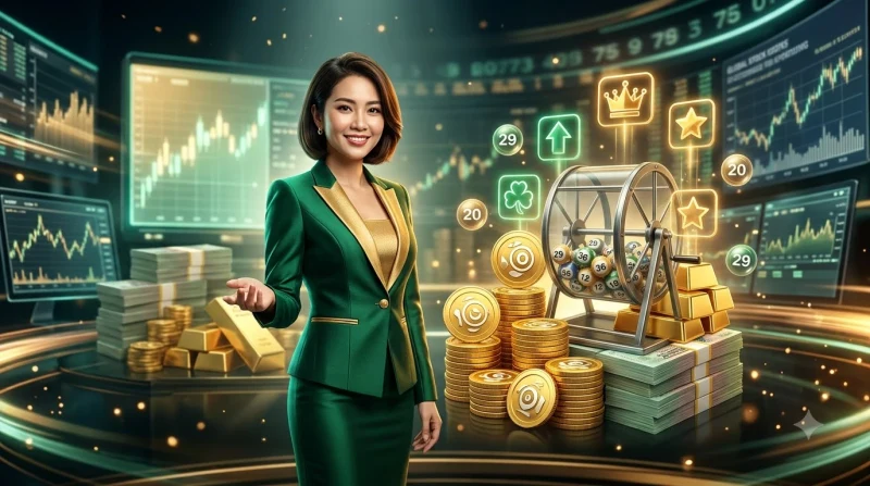 Khái niệm xổ số gan với dấu hỏi và các quả bóng xổ số