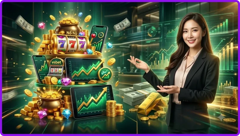 Kho game nổ hũ đa dạng tại VSBET với nhiều chủ đề hấp dẫn, slot machine vàng nổi bật