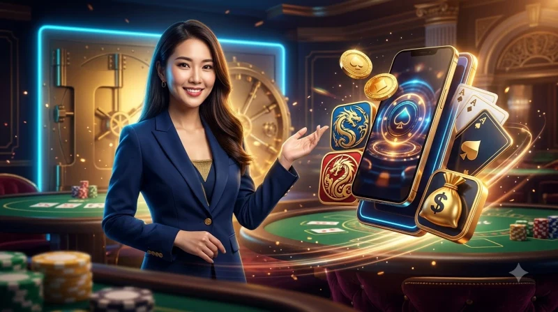 Luật chơi bài rồng hổ cơ bản - dealer chia bài cho cửa Rồng và Hổ