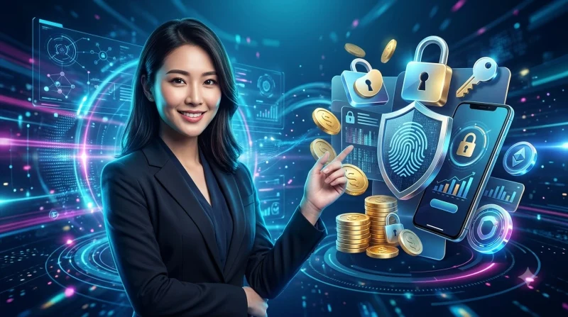 Tài liệu số với biểu tượng khiên bảo vệ và dấu kiểm, tượng trưng cho chính sách bảo mật minh bạch của VSBet